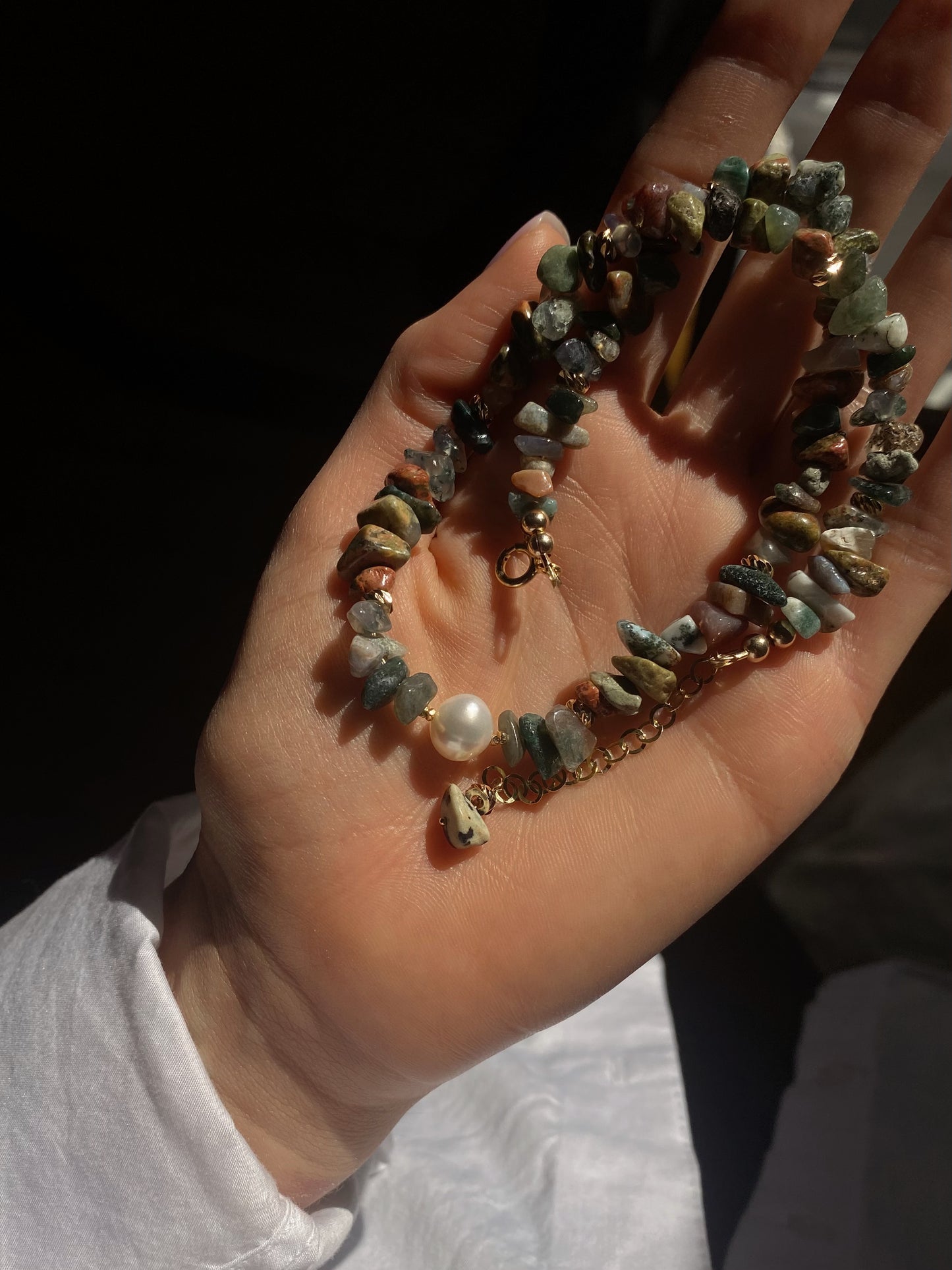 MOSS AGATE CHOKER