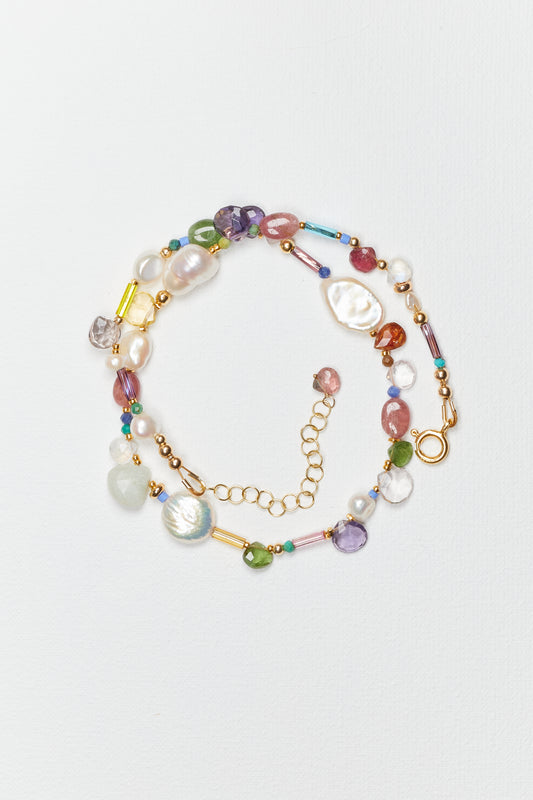 PINK MULTICOLOR CRYSTAL CHOKER