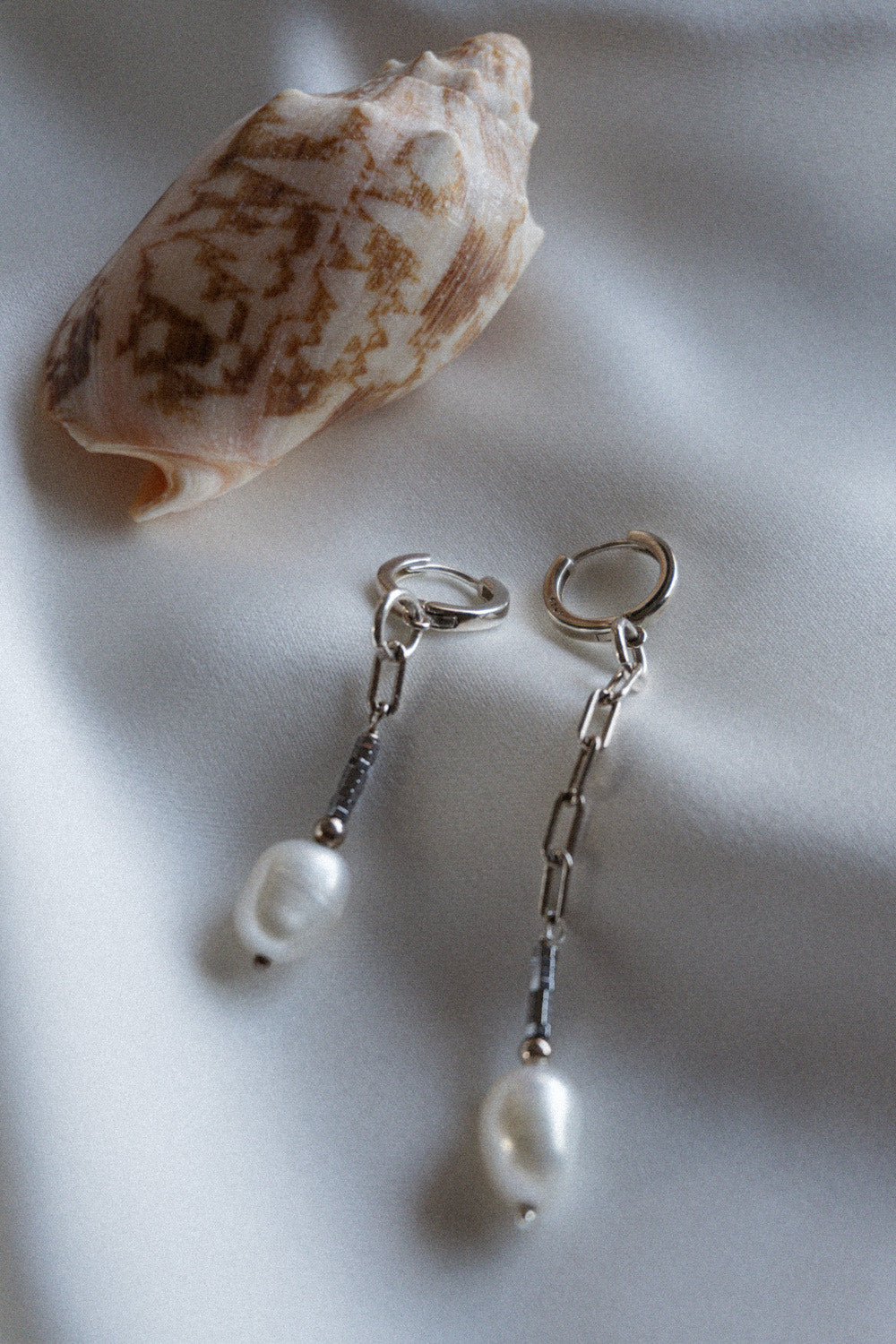 Mismatched Pearl Drop Earrings