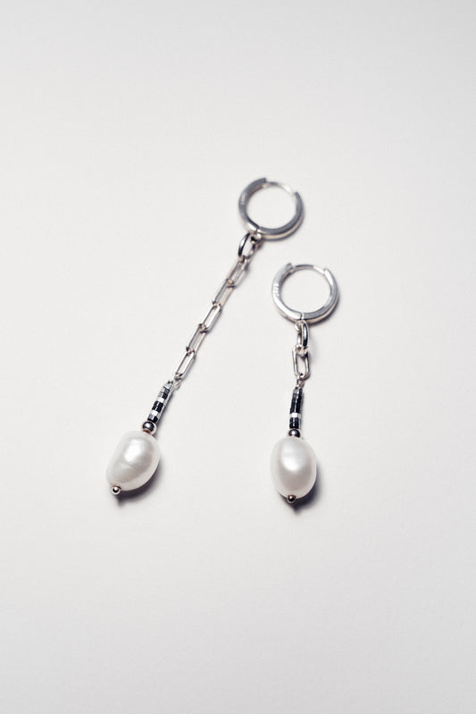 Mismatched Pearl Drop Earrings